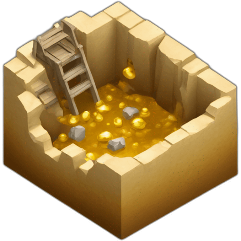 isometric mineshaft gold emoji