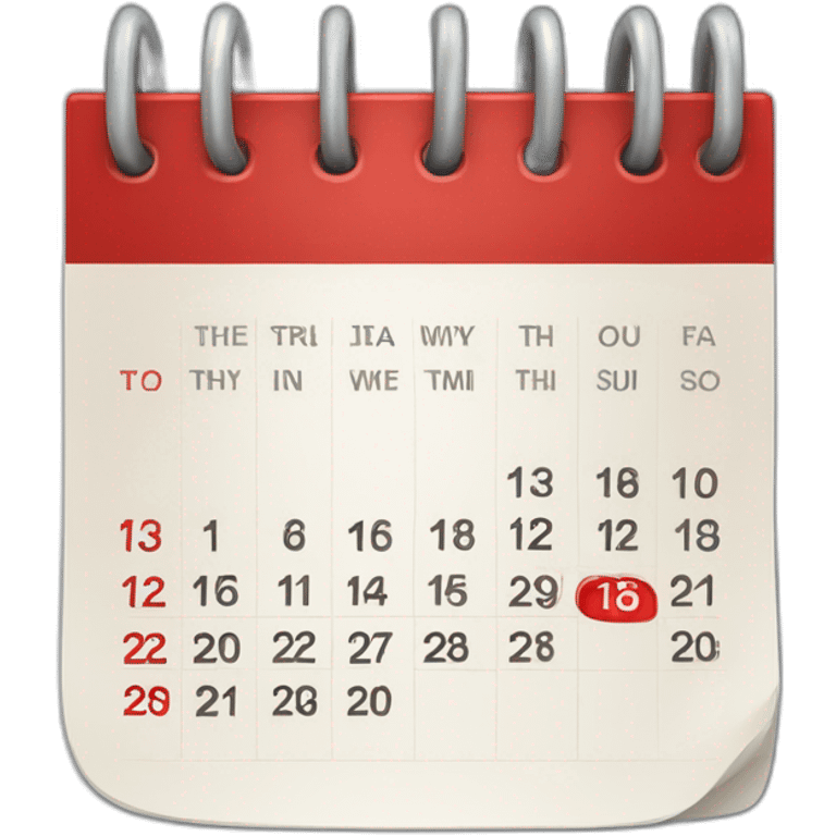 Calendar with red days emoji