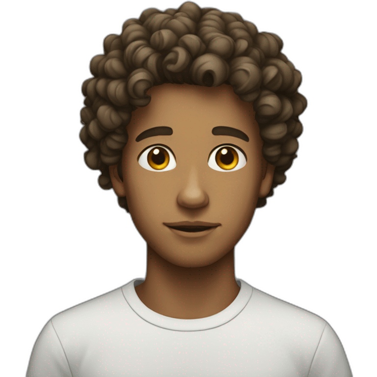 a young man with a curly hair emoji