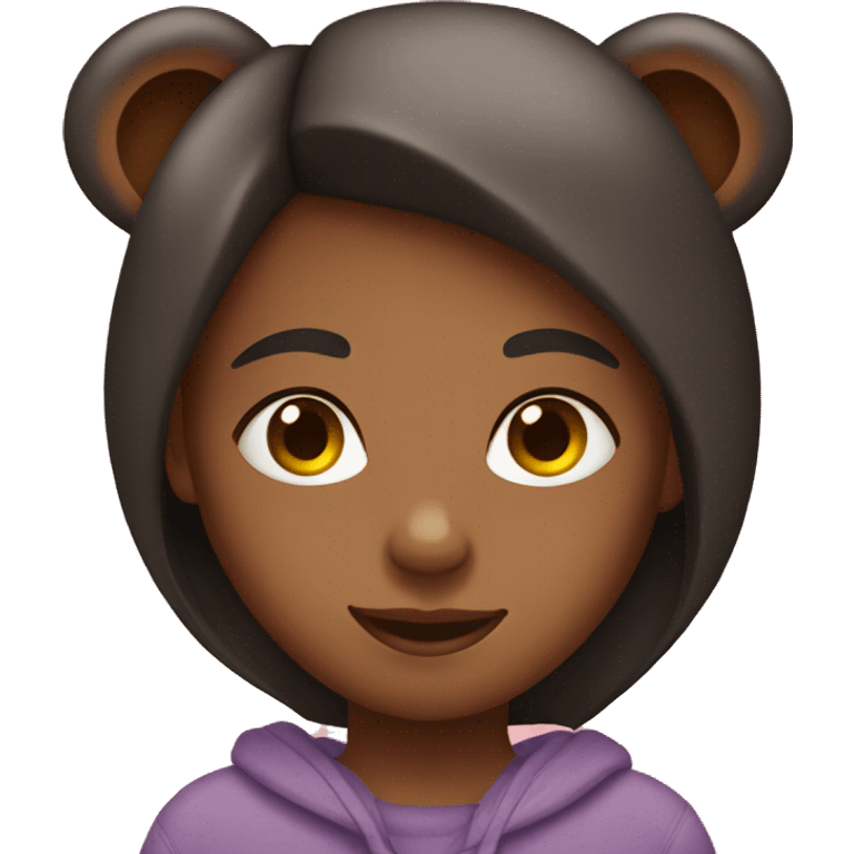 girl with bear emoji