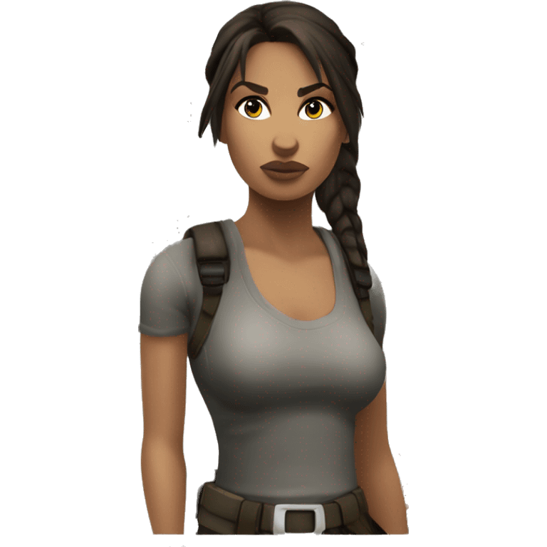 Lara Croft but blqck emoji