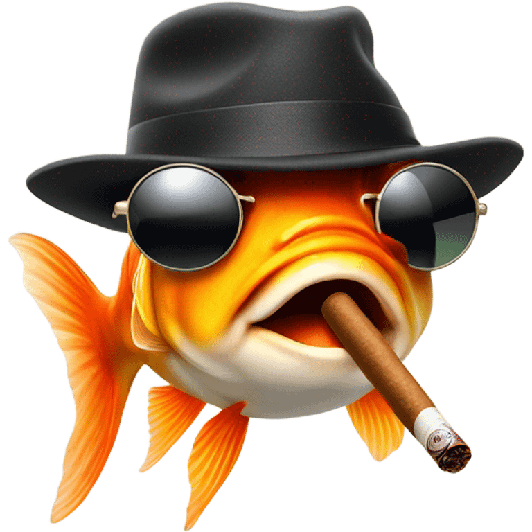 Gangster goldfish emoji