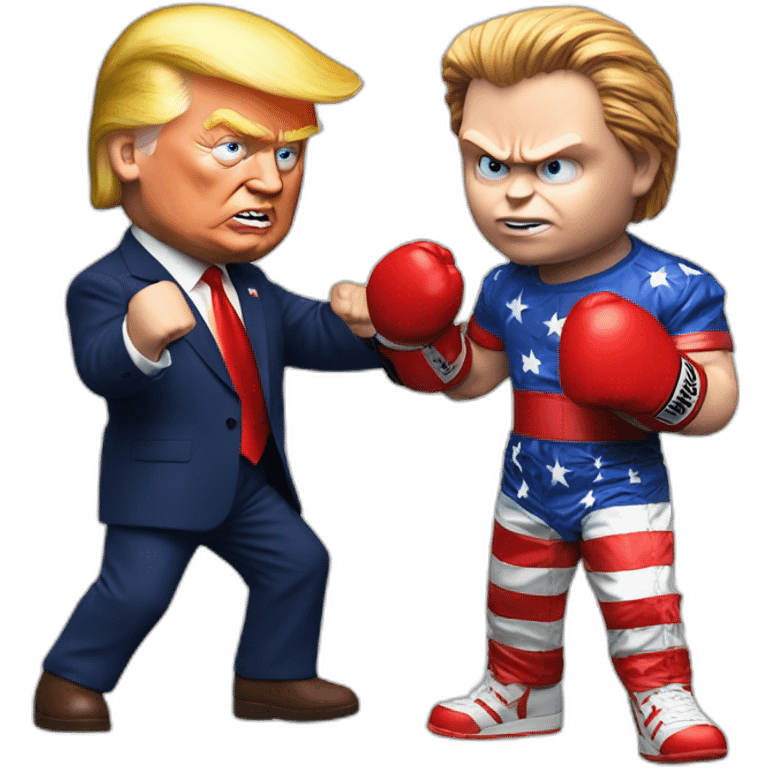 Chucky boxing with trump emoji