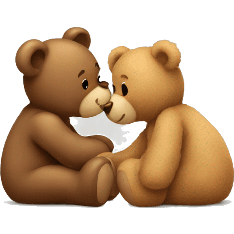 teddy bear kissing another teddy bear emoji