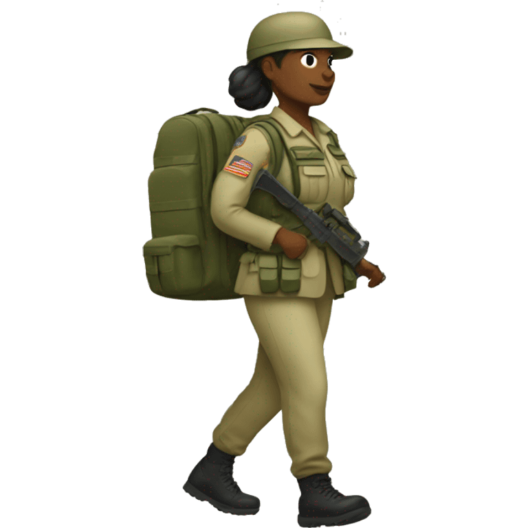 army woman walking emoji