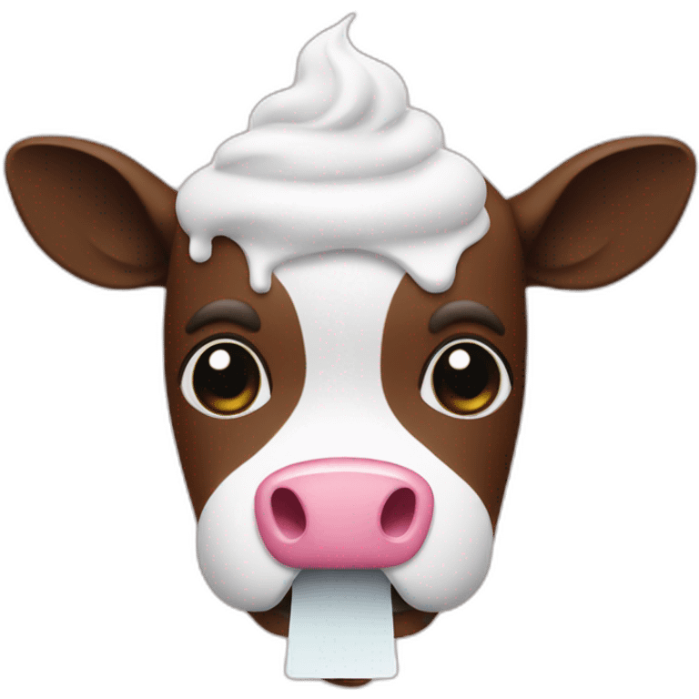 Vaca tomando sorvete emoji