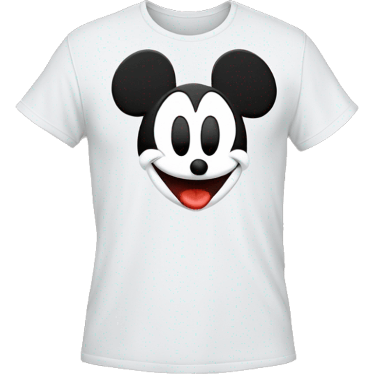 white t-shirt with Mickey head emoji