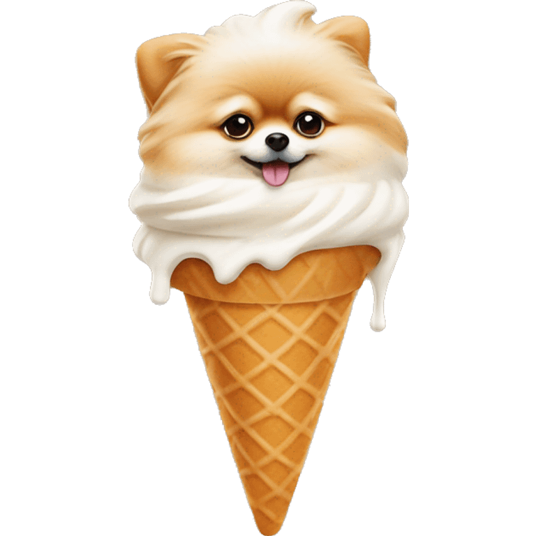 Pomeranian ice cream cone  emoji