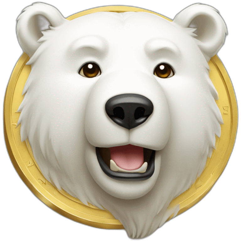 white bear with gold coin emoji