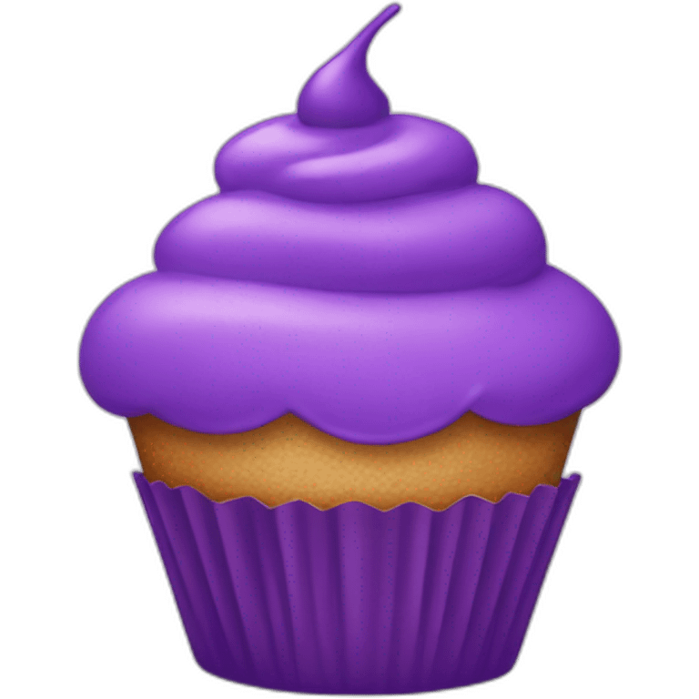 Happy purple cupcake  emoji