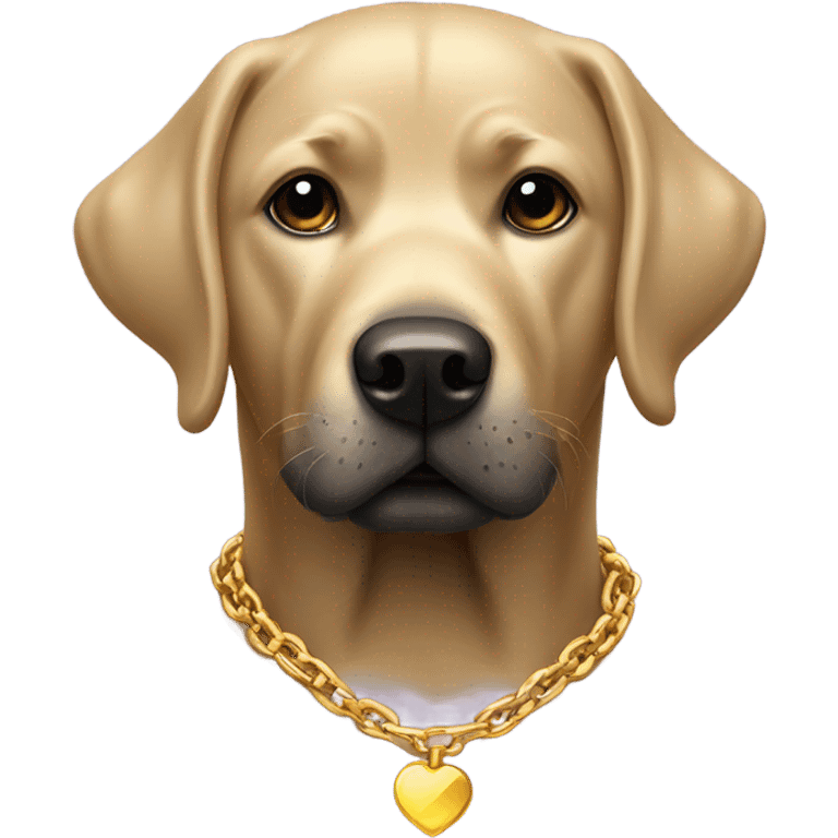 Black lab  with a gold chain  emoji