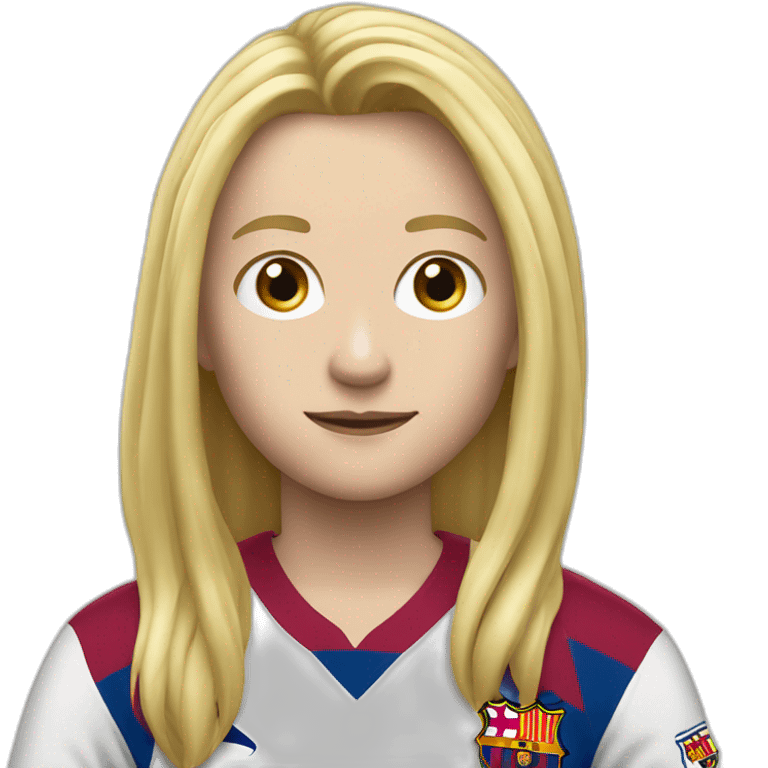 FCB supporter - blond long hair and white barb emoji