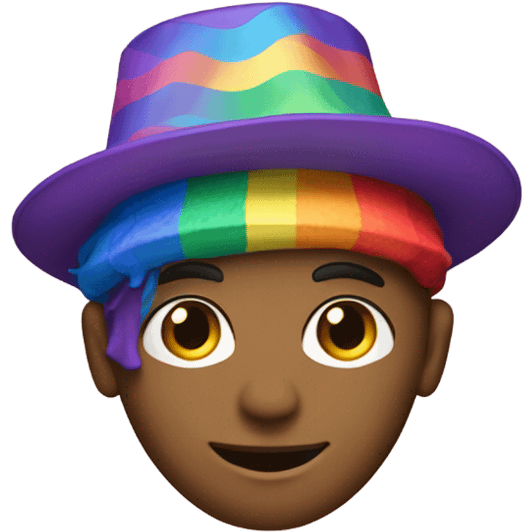 Human wearing gay hat ￼ emoji