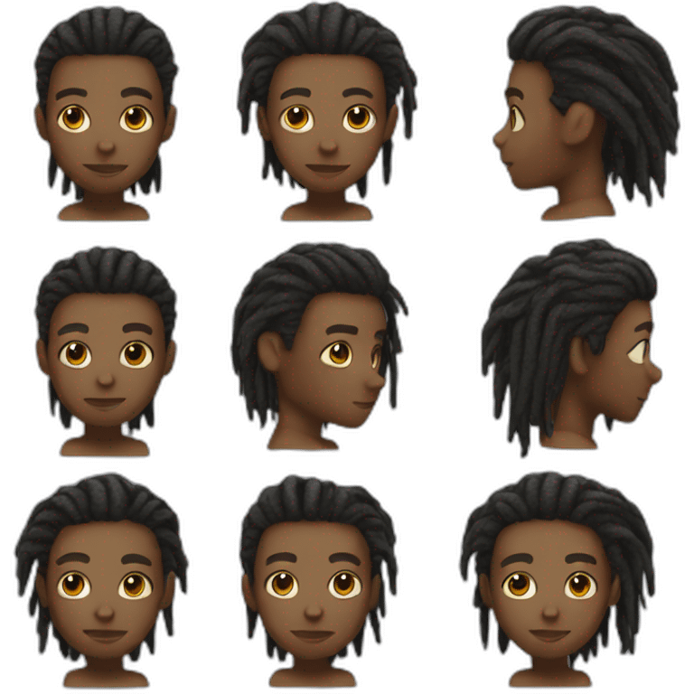 A black boy with his hair up in dreads emoji