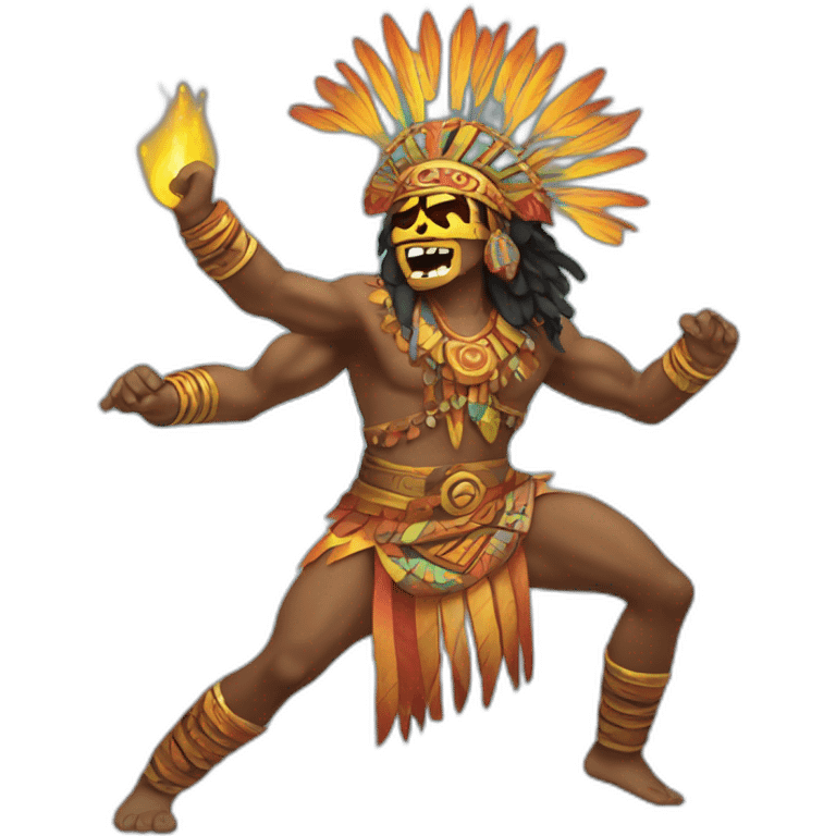 Aztec sorcerer dancing in a club emoji