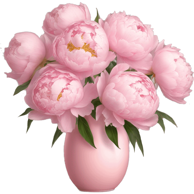 light pink peonies in light pink vase emoji