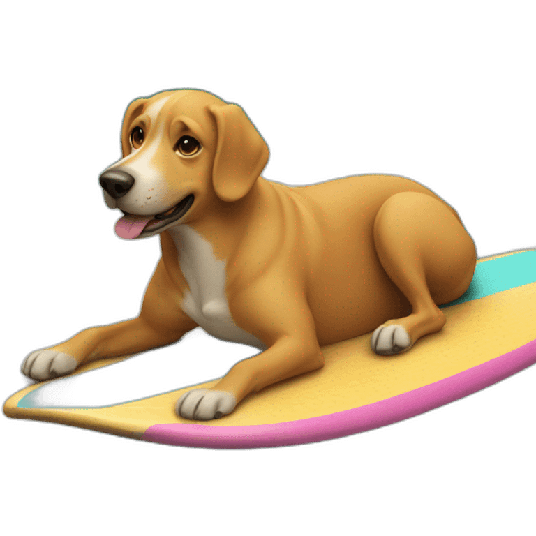 Dog barrelled on a surfboard emoji