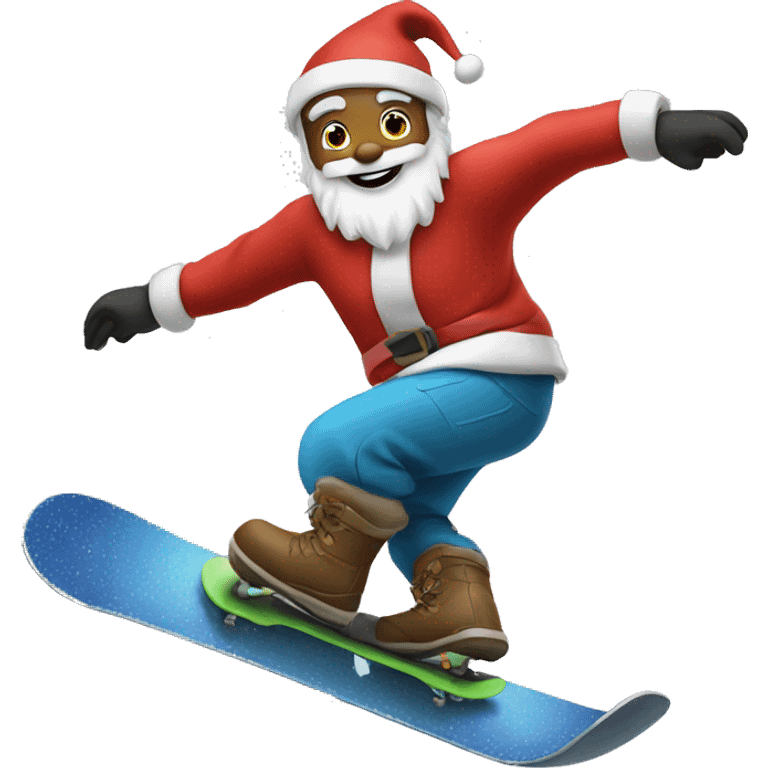 santa snowboarding emoji