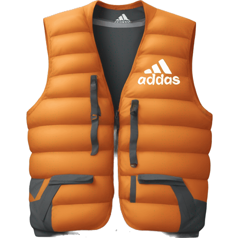 Orange vest with adidas terrex logo  emoji