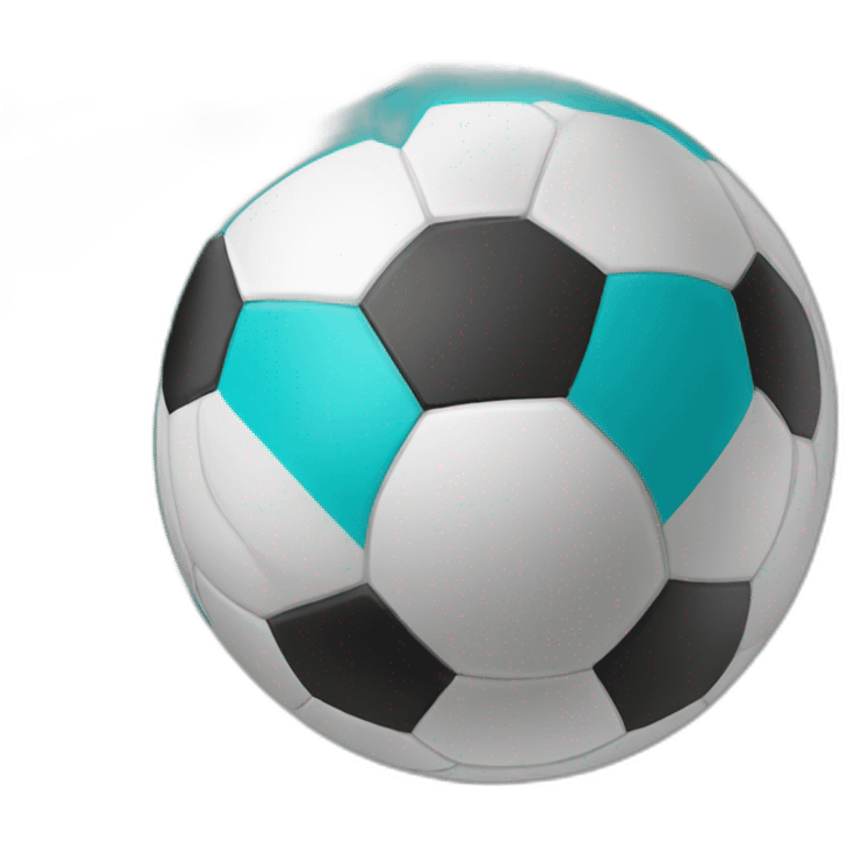 soccer ball in kazakh flag color emoji