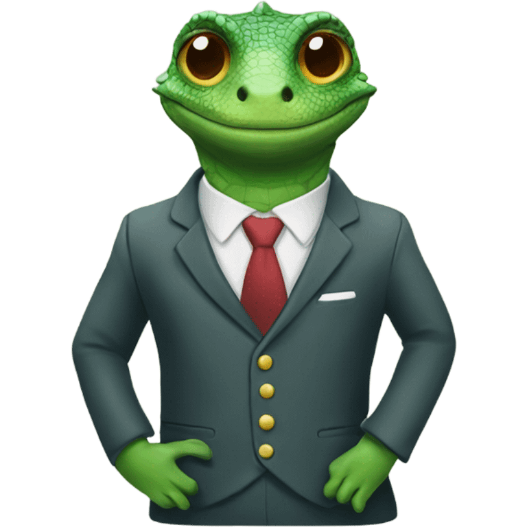 Lizard with a suit and breefe case emoji