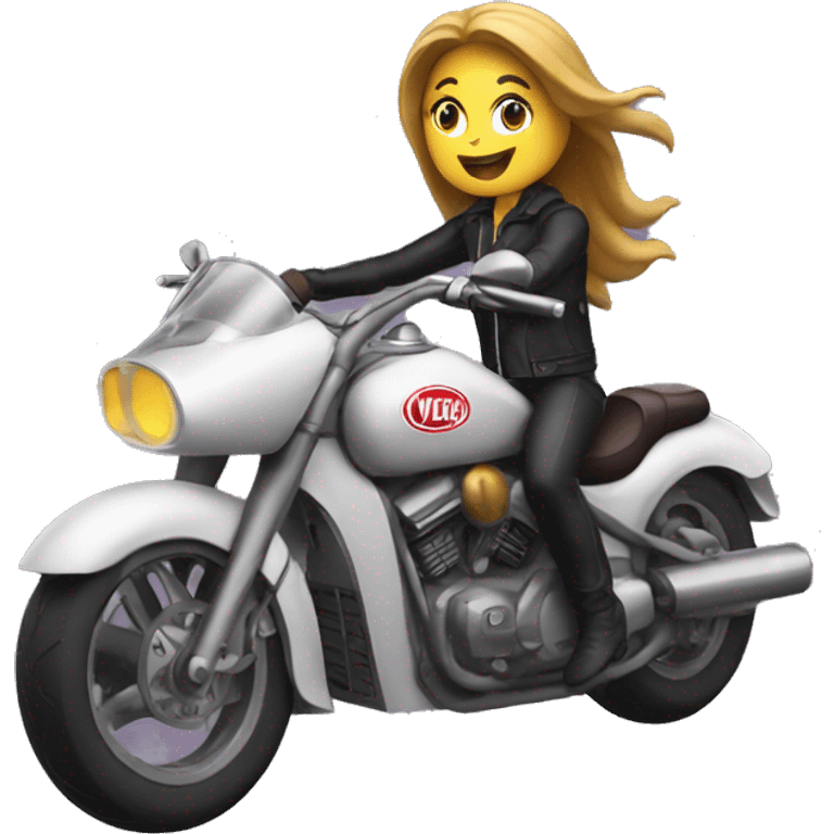 Virgin mart riding a motorcycle  emoji