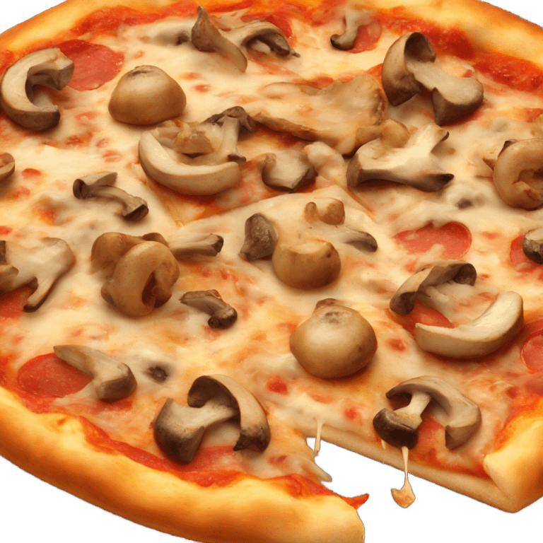 A pizza with mushrooms on it  emoji