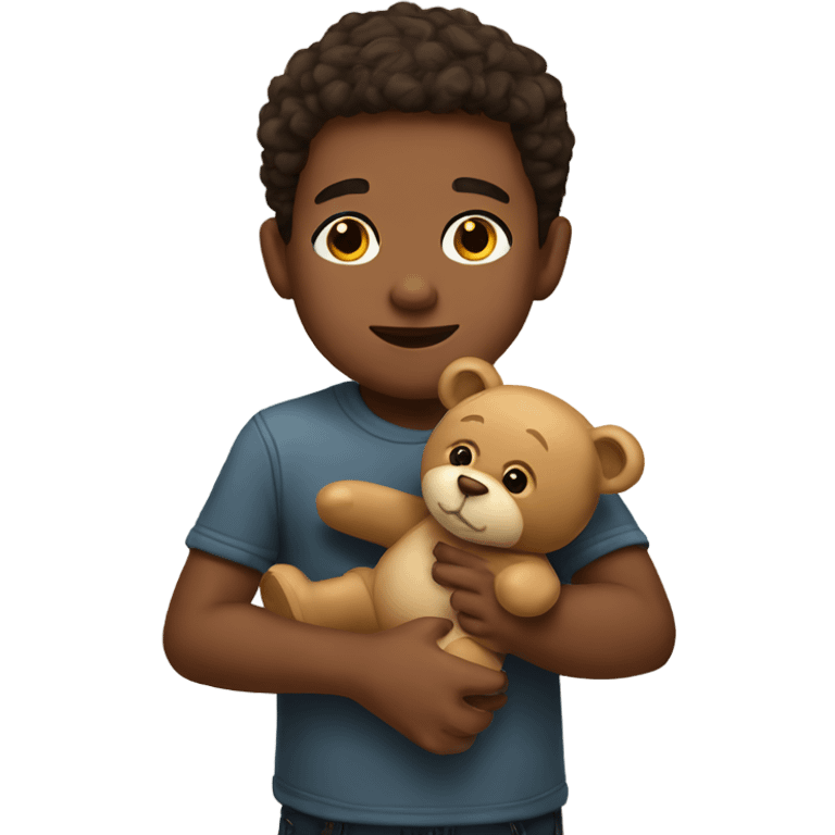 boy with teddy bear portrait emoji