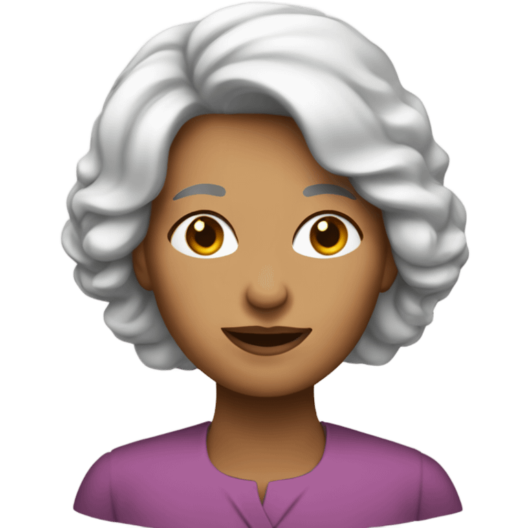 Mujer de unos 70 años pelo muy corto blanco  emoji