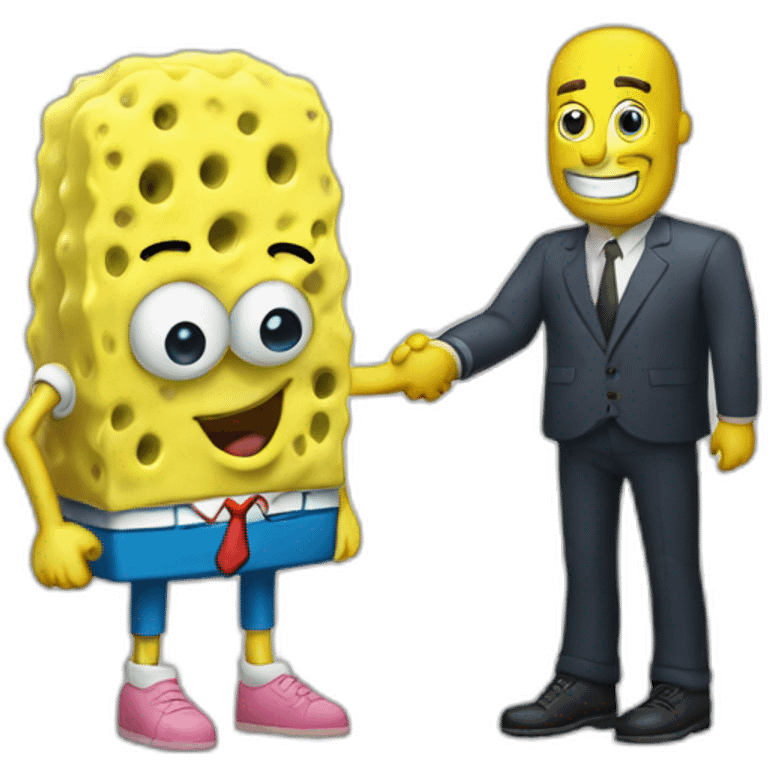 sponge-bob shake hands with patrik emoji