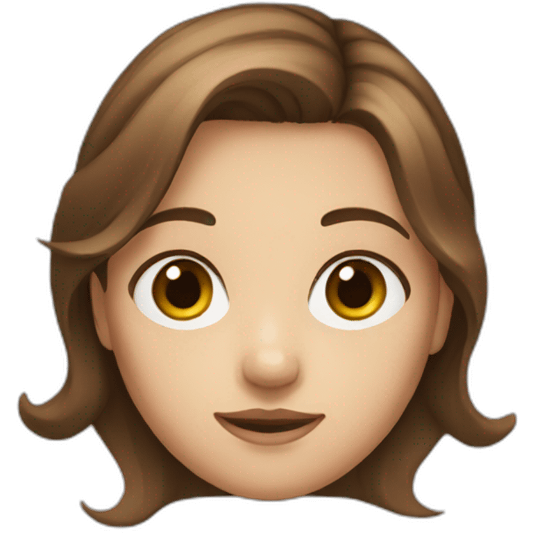 Girl with brown hair and different eyes color emoji