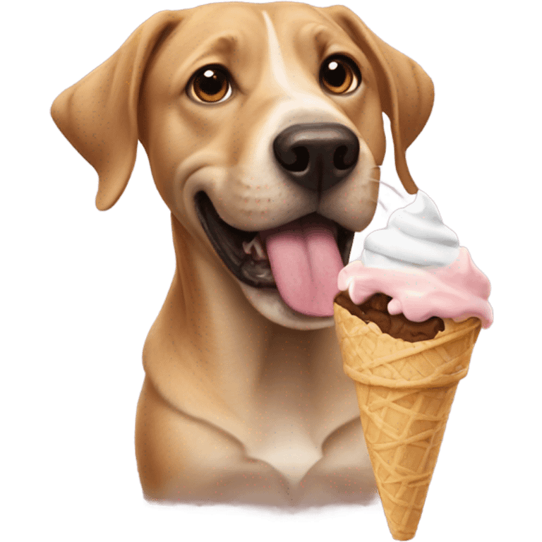 Dog eating ice cream emoji