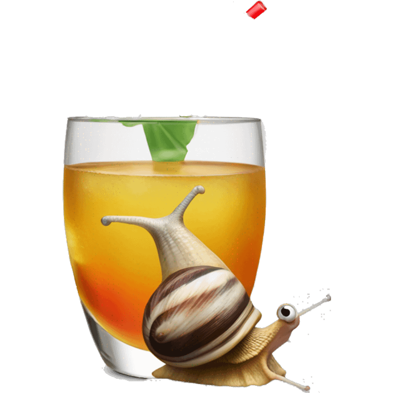 Snail drinking a cocktail  emoji