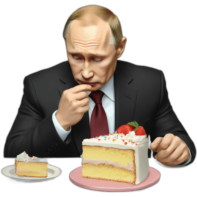 sad putin eating cake emoji