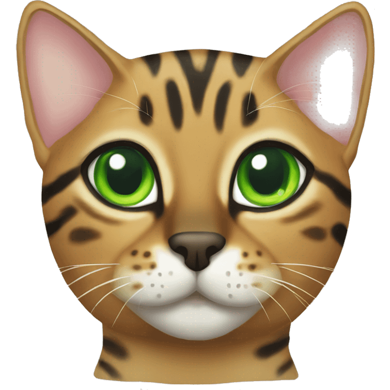 Bengal cat with green eyes emoji