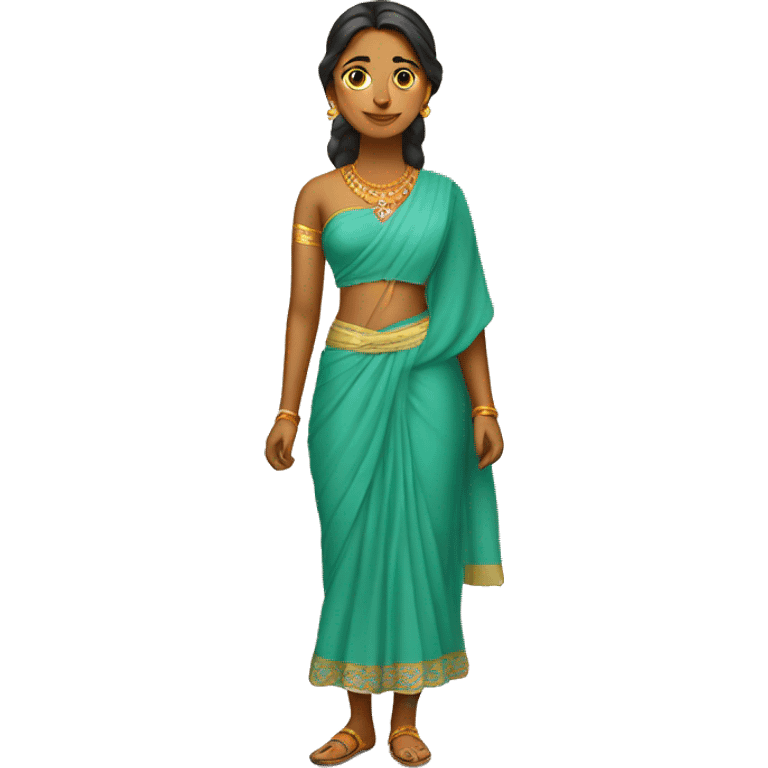 Fair Girl wearing Bengali dress full body  emoji