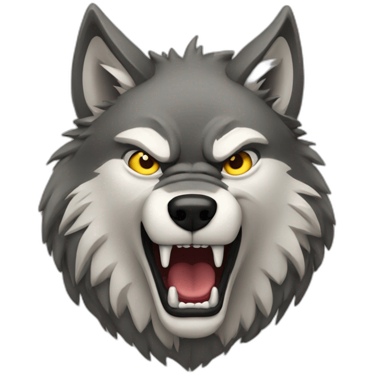 Angry wolf standing emoji