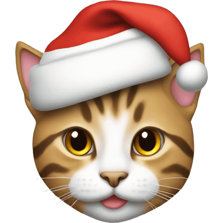 tabby cat wearing a santa hat  emoji