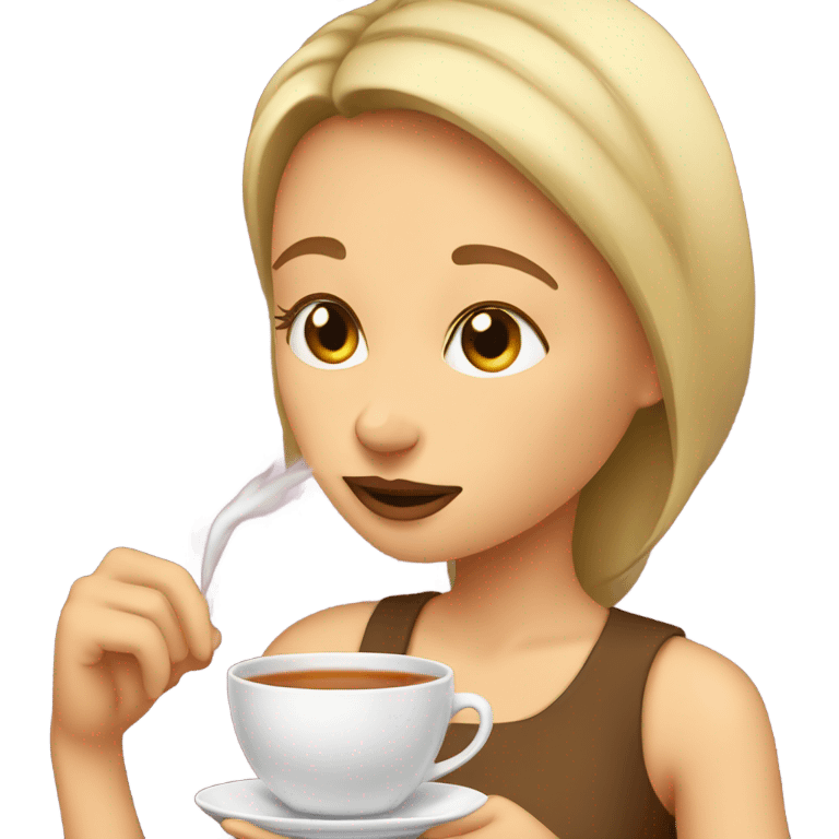 Girl sipping tea emoji