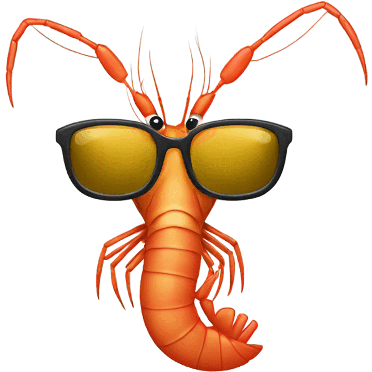 Prawn with glasses emoji