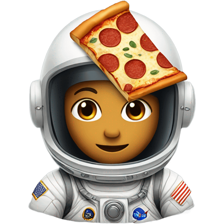 astronaut with pizza on their helmet emoji