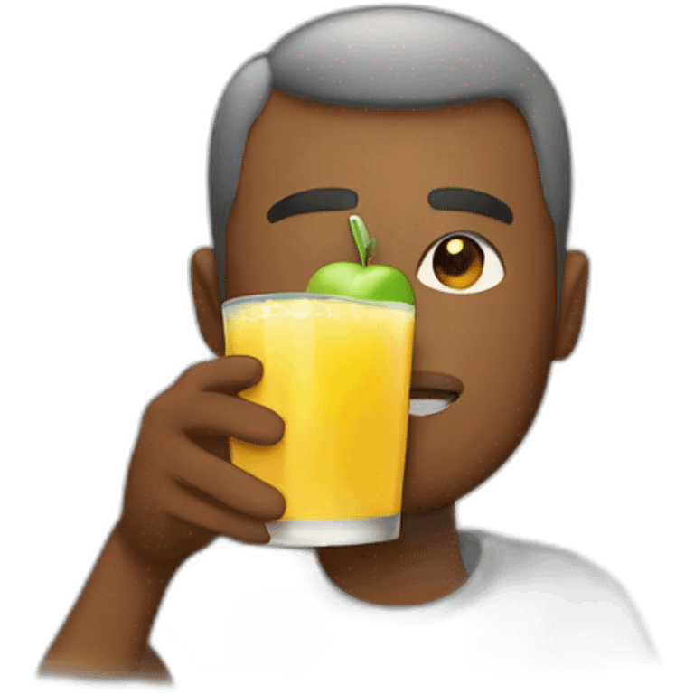 A human drinking apple juice emoji