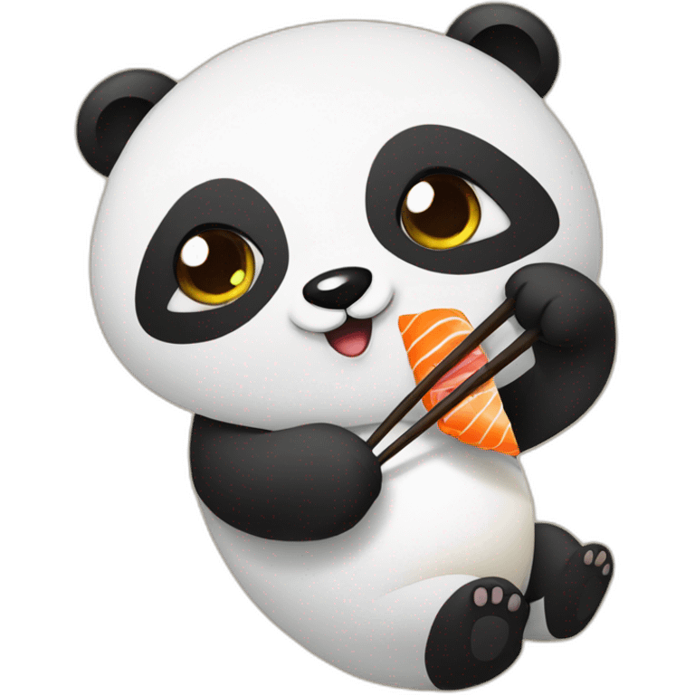 Panda eating a sushi  emoji