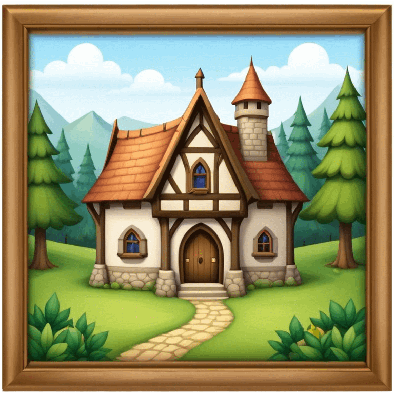 medieval house on forest emoji