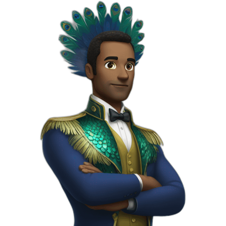 Peacock a super powerful man  emoji