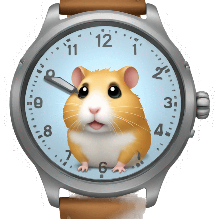 Hamster looking watch emoji