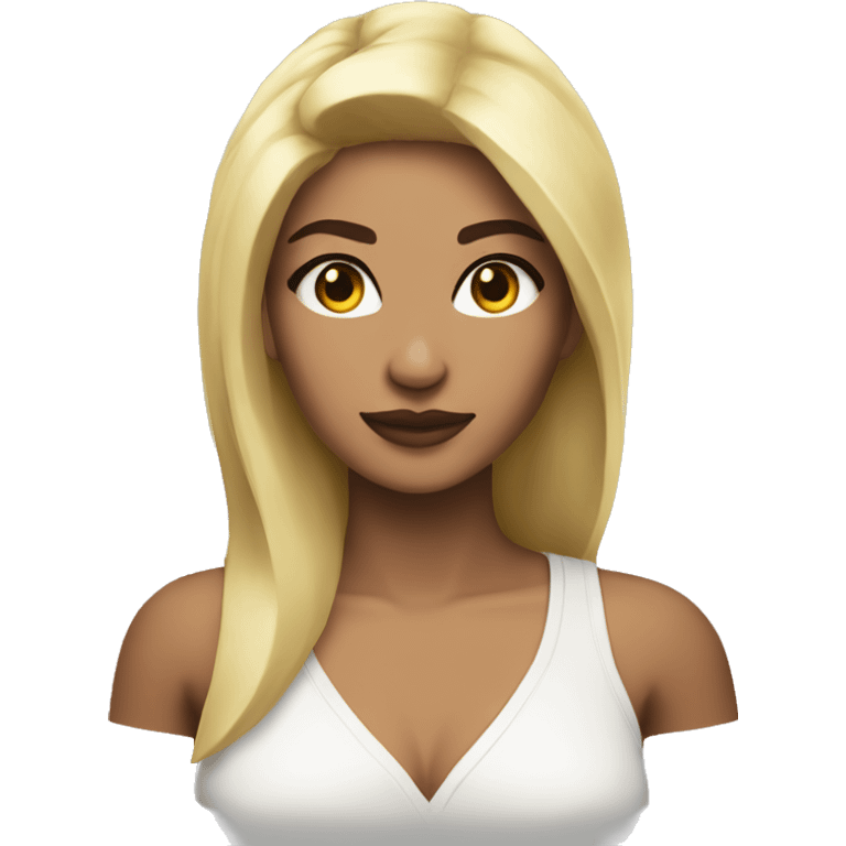 morena skin with blonde wolfcut emoji