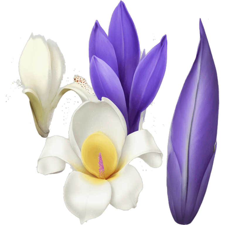 magnolia flower and iris flower and yucca emoji