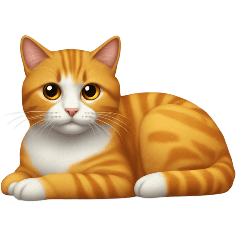 Gato laranja com gato siames peludo emoji