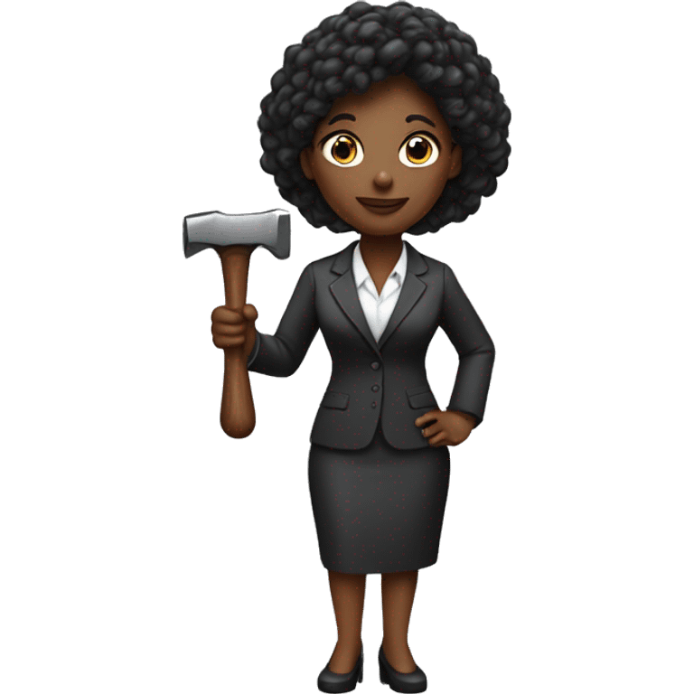 A black female lawyer, with a hammer in her hand ￼ emoji